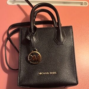 Michael Kors Collection Black Mini Bag with Gold Charm
